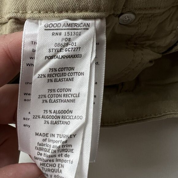 GOOD AMERICAN Good Classic Straight Leg Pants Jeans Postal Khaki Women's 4/27 - Picture 3 of 10